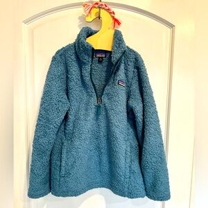 Patagonia Kids' Teal Fleece Los Gatos 1/4 zip size 10